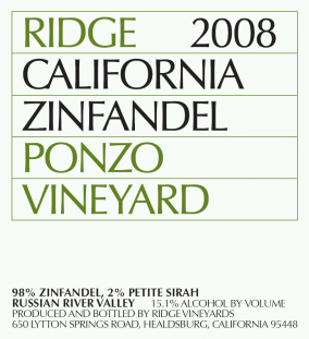Ridge - Zinfandel Russian River Valley Ponzo Vineyards 2016 (750ml) (750ml)