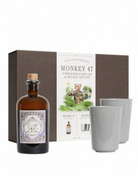 Monkey 47 Gin Gift Set - Schwarzwald Dry Gin and 2 Ceramic Cups (375ml) (375ml)